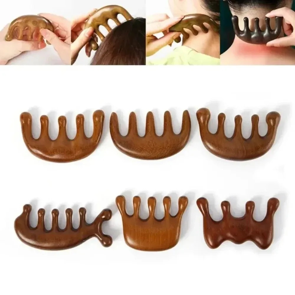Detangling Wide Comb - Wood Therapy Massage Comb Head Face