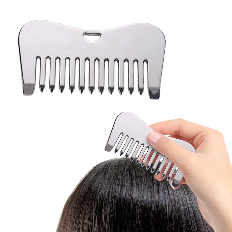 Detangling Wide Comb - 1pc Metal Massage Comb - Wide-tooth