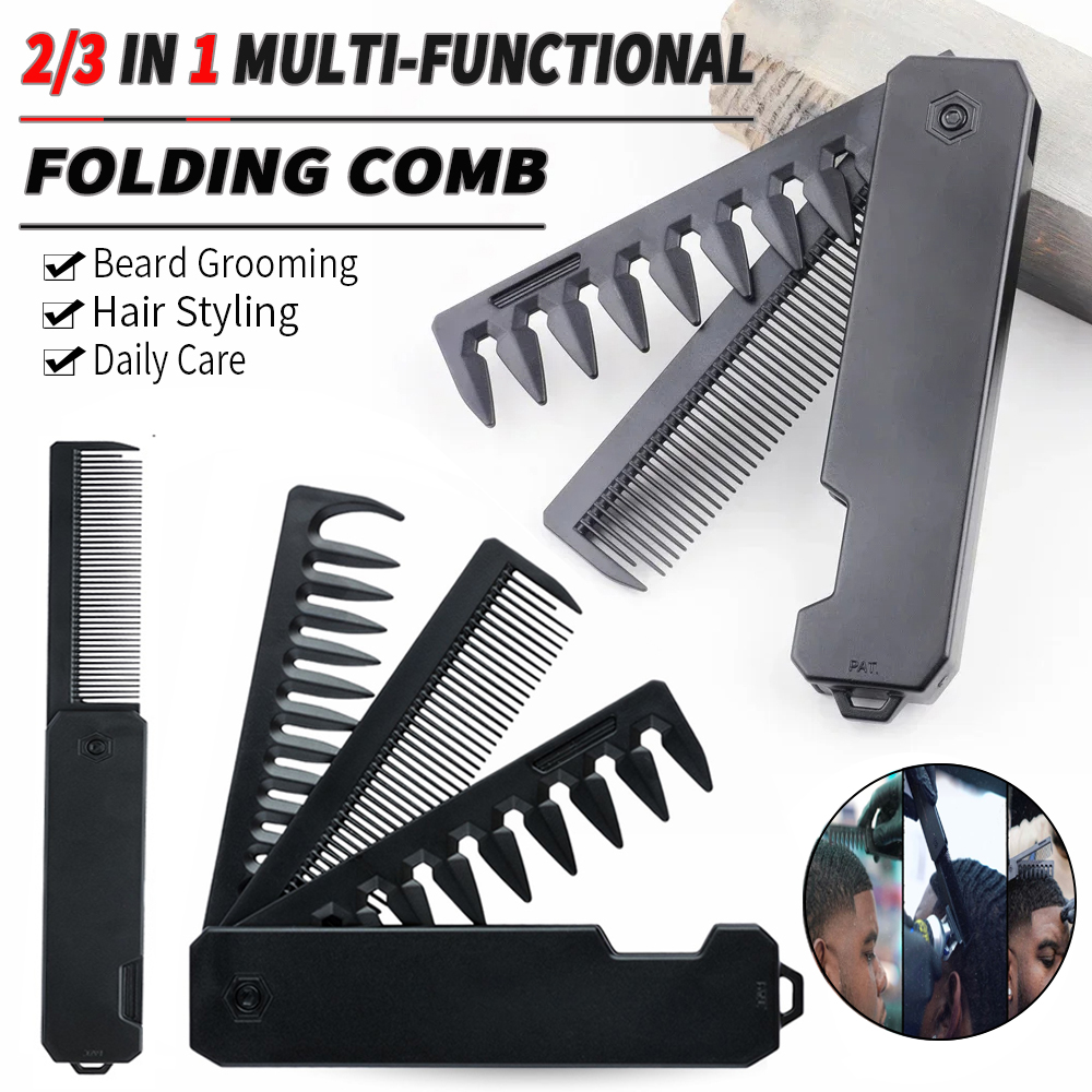 Detangling Wide Comb - Newest 1/2/3 in 1 Portable Folding