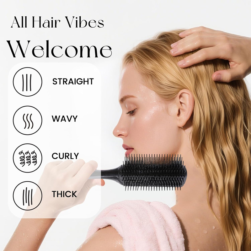 2Pcs 9-Rows Detangling Massage - Detangling Wide Comb 评论和价格