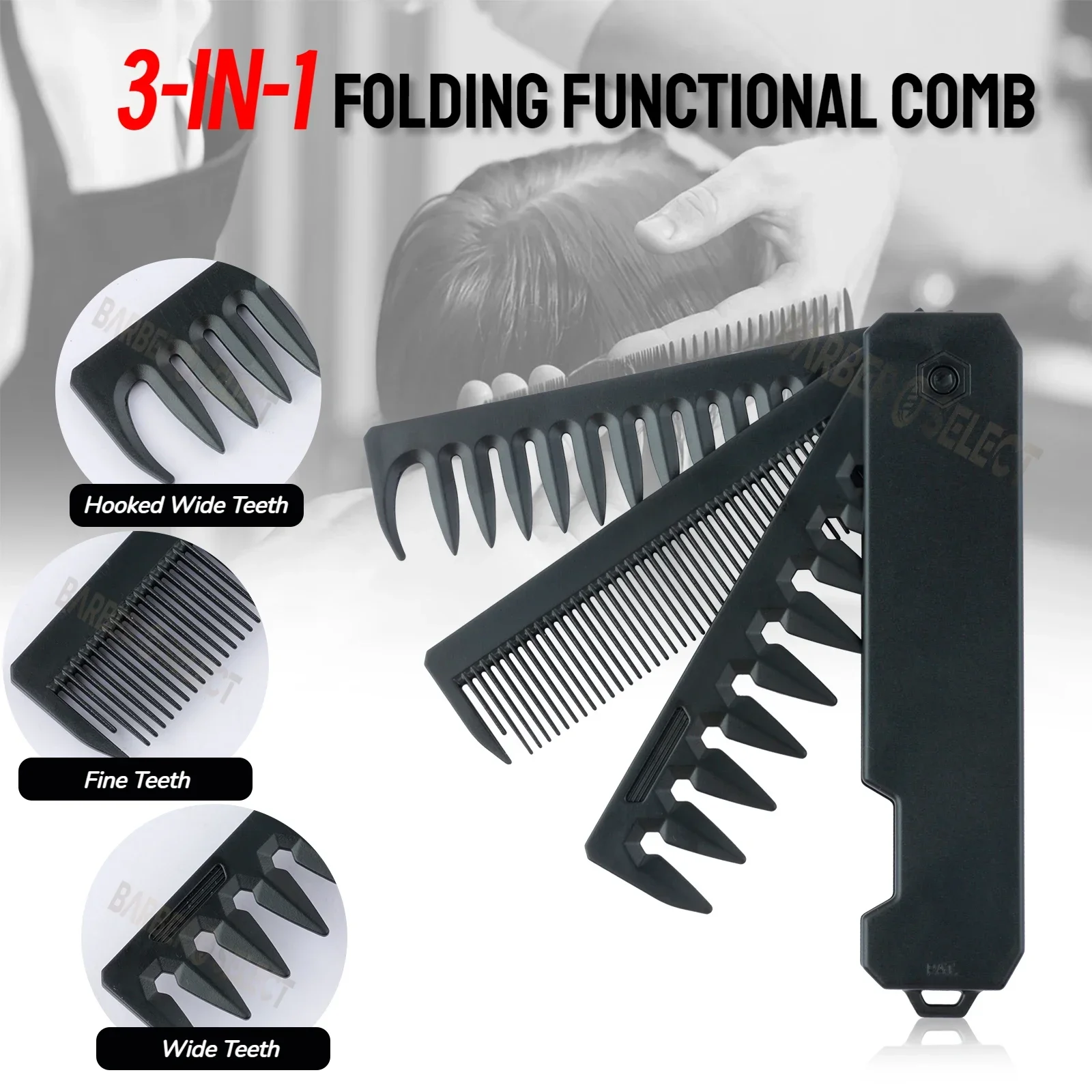 Newest 1/2/3 in 1 Portable Fol - Detangling Wide Comb 评论和价格